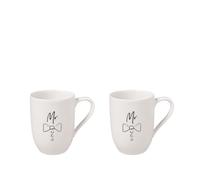 Villeroy & Boch - Set de tasses Statement Mr & Mr, ensemble de 2 tasses, 290 ml, emballage cadeau, Tasses de haute qualité en porcelaine premium, Parfait pour les couples, Cadeau pour les mariages