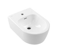 Villeroy & Boch Skyla - Bidet suspendu 530 × 370 mm, avec trop-plein, trou pour robinetterie, CeramicPlus, blanc alpin 448200R1