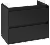 Villeroy & Boch Skyla Meuble sous-lavabo, 2 tiroirs, 772x439x596mm, poignée encastrée, SoftClose, C79600VL, Couleur: Noir volcan