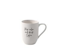 Villeroy & Boch - Statement, mug à anse, « Keep calm and drink coffee », 280 ml, porcelaine Premium, blanc