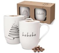 Villeroy & Boch - Statement Xmas Set Arbre 2 Pièces Blanc, Garanti Lave-Vaisselle, Compatible Micro-Ondes, Mug avec Anse, Article de Noël, Gobelet de Noël, Tasse Café, Porcelaine Haut de Gamme