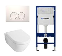 Villeroy & Boch Subway 2.0 Compact avec abattant luxe, réservoir UP100 et bouton Delta 25 Blanc 1024232/1025456/SW730486/SW1237473/