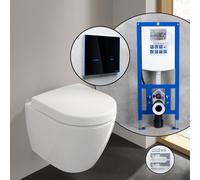Villeroy & Boch Subway 2.0 Cuvette suspendue Compact en set complet, avec bâti-support neeos,, 5606R0R1+16746BM#SET,