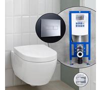 Villeroy & Boch Subway 2.0 ViFresh Pack complet cuvette suspendue et bâti-support neeos,, 5614A1T2+16601CR#SET,