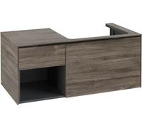 Villeroy & Boch Subway 3.0 armoire sous lavabo, 2 tiroirs, lavabo à droite, élément d'étagère en bas à gauche, 1001x422,5x516mm, C57101RK