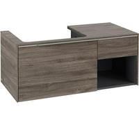 Villeroy & Boch Subway 3.0 armoire sous lavabo, 2 tiroirs, lavabo à gauche, élément d'étagère en bas à droite, 1001x422,5x516mm, C57200RK