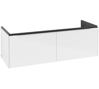 Villeroy & Boch Subway 3.0 armoire sous lavabo, éclairage LED, 2 tiroirs, 1272x429x478mm, C567L1VE, Couleur: Façade/carcasse : Blanc Brillant, poignée : Noir Volcan