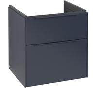 Villeroy & Boch Subway 3.0 armoire sous lavabo, éclairage LED, 2 tiroirs, 572x576x478mm, C578L2VQ, Couleur: Avant/carcasse : Bleu marine, Poignée : Bleu marine