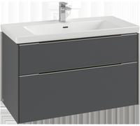 Villeroy & Boch Subway 3.0 armoire sous lavabo, éclairage LED, 2 tiroirs, 973x576x478mm, C570L2AH