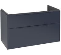 Villeroy & Boch Subway 3.0 armoire sous lavabo, éclairage LED, 2 tiroirs, 973x576x478mm, C570L2VQ, Couleur: Avant/carcasse : Bleu marine, Poignée : Bleu marine