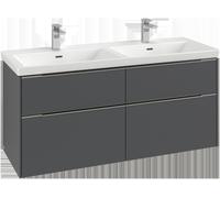 Villeroy & Boch Subway 3.0 armoire sous lavabo, éclairage LED, 4 tiroirs, 1272x576x478mm, C568L0AA
