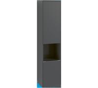 Villeroy & Boch Subway 3.0 Armoires hautes, 1 compartiment ouvert et 2 portes, charnières à gauche, 400x1710x362mm, C58801AF, Couleur: façade/corps : Soft Green, poignée : Volcano Black