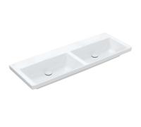 Villeroy und Boch Subway 3. 1930 double vasque 4A71D3RW 130x47cm, sans trou pour robinetterie / sans trop-plein, blanc pierre C-plus