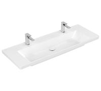 Villeroy & Boch Subway 3.0 lavabo à poser, 2 trous pour robinet, sans trop-plein, non rectifié, 1300x475mm, 4A70D1R1, Couleur: Céramique blanche Plus