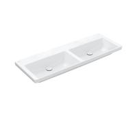 Villeroy und Boch Subway 3. 1930 double vasque 4A71D3R1 130x47cm, sans trou pour robinetterie / sans trop-plein, blanc C-plus