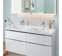 Villeroy und Boch Subway 3. 1930 double vasque 4A71D501 130x47cm, chacune avec 2000 / avec trop-plein, blanc