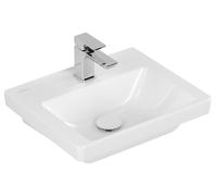 Villeroy & Boch Subway 3.0 lave-mains, 1 trou pour robinet, sans trop-plein, non rectifié, 450x370mm, 4370FLR1, Couleur: Céramique blanche Plus