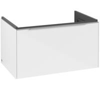 Villeroy & Boch Subway 3.0 Meuble sous-lavabo, éclairage LED, 1 tiroir, 772x429x478mm, C573L0VE, Couleur: Face/carcasse : Blanc brillant, poignée : aluminium brillant
