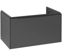 Villeroy & Boch Subway 3.0 Meuble sous-lavabo, éclairage LED, 1 tiroir, 772x429x478mm, C573L1VR, Couleur: Avant/corps : Graphite, poignée : Volcano Black