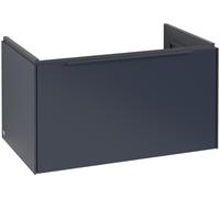 Villeroy & Boch Subway 3.0 Meuble sous-lavabo, éclairage LED, 1 tiroir, 772x429x478mm, C573L2VQ, Couleur: Avant/carcasse : Bleu marine, Poignée : Bleu marine