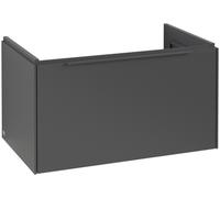 Villeroy & Boch Subway 3.0 Meuble sous-lavabo, éclairage LED, 1 tiroir, 772x429x478mm, C573L2VR, Couleur: Avant/carcasse : Graphite, Poignée : Graphite