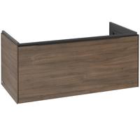 Villeroy & Boch Subway 3.0 Meuble sous-lavabo, éclairage LED, 1 tiroir, 973x429x478mm, C569L1VH, Couleur: Façade/carcasse : chêne dArizona, poignée : noir volcan.