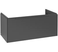 Villeroy & Boch Subway 3.0 Meuble sous-lavabo, éclairage LED, 1 tiroir, 973x429x478mm, C569L2VR, Couleur: Avant/carcasse : Graphite, Poignée : Graphite