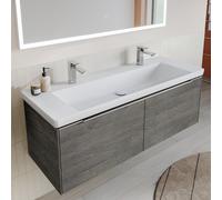 Villeroy und Boch Subway 3. 1930 meuble vasque 4A70D101 130x47cm, avec 2 trous de robinetterie/sans trop-plein, blanc