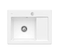 Villeroy & Boch Subway 45 - Évier en céramique 65x51 cm, avec commande excentrique, CeramicPlus, blanc alpin 331202R1