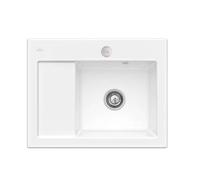 Villeroy & Boch Subway 45 - Évier en céramique 65x51 cm, avec commande excentrique, CeramicPlus, Stone White 331302RW