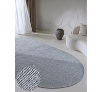 Villeroy & Boch Tapis en Laine Francois Ovale - Naturel - Tissé à la Main et Naturel - Tapis bohème en Laine pour Salon, Chambre à Coucher, Salle à Manger, Couloir, Cuisine - Argenté - 160 x 230 cm