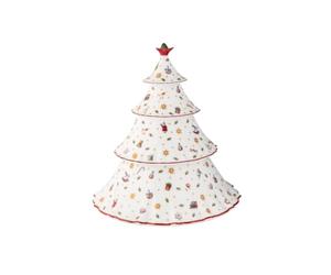 Villeroy & Boch - Toy’s Delight boîte sapin multicolore, résistante au four à micro-ondes, déco de Noël, boîte à biscuits à étages en céramique, boîte à biscuits de Noël, porcelaine Premium
