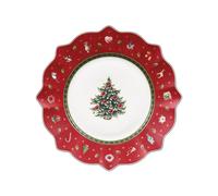 Villeroy & Boch - Toy's Delight Assiette à Dessert Rouge,Blanc, Compatible Micro-Ondes, Petite Assiette Dessert Noel, Assiette Noel en Porcelaine, Vaisselle, Porcelaine Haut De Gamme
