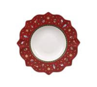 Villeroy & Boch - Toy's Delight Assiette Creuse Rouge et Blanc, Compatible Micro-Ondes, Vaisselle, Bol, Soupe, Ceramique, Article De Noël, Porcelaine Haut De Gamme