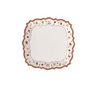 Villeroy & Boch Toy's Delight Assiette de service, 26 x 26 cm, Porcelaine Premium, Blanc/Rouge