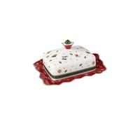 Villeroy & Boch - Toy's Delight Beurrier Multicolore, Compatible Micro-Ondes, Article de Noël Déco Interieur Maison, Décoration Noël Table, Porcelaine Haut de Gamme