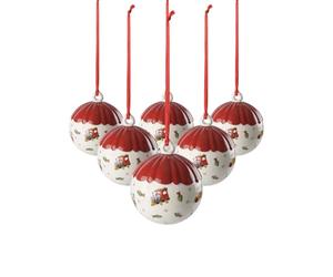 Villeroy & Boch Toy's Delight Collection Lot de 6 boules en porcelaine Blanc 6 cm