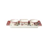 Villeroy & Boch - Toy'S Delight Coupe Ensemble De 4 Pièces, Plat À Service, Plateau Presentation Buffet, Article Noël, Décoration Noël Table, Porcelaine Premium, Blanc/Multicolore