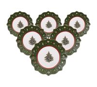 Villeroy & Boch Toy's Delight Lot de 6 assiettes à petit-déjeuner, 24 cm, vaisselle de Noël, assiettes à biscuits et à biscuits pour Noël, en porcelaine de qualité supérieure, vertes