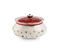 Villeroy & Boch Toy's Delight Petit pot de conservation, Porcelaine Premium, Blanc/Rouge