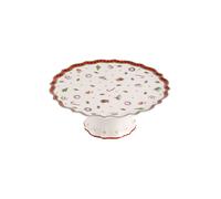 Villeroy & Boch – Plat à gâteau sur pied Toy's Delight – 21 cm – Porcelaine Premium Blanc/Rouge
