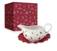 Villeroy & Boch Cruche à sauce Toy's Delight 50 vec soucoupe Blanc-rouge