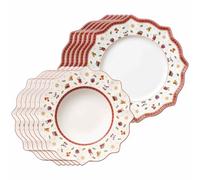 Villeroy & Boch Toy's Delight Service de table 12 pièces | Assiettes plates et creuses dentelées pour 6 personnes | Vaisselle de Noël | Assiettes de Noël | Porcelaine de qualité supérieure | Blanc
