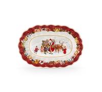 Villeroy & Boch - Toy's Fantasy Coupe Ovale Grande Père Noël et Enfants Multicolore, Compatible Micro-Ondes, Article Noël, Assiette de Présentation, Plat Creux de Service, Porcelaine Haut de Gamme