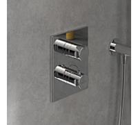 Villeroy & Boch Universal robinets & Raccords kit de montage final TVD00065300061 thermostatique de douche à encastrer, carré, avec réglage de volume bidirectionnel, chromé