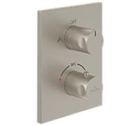 Villeroy & Boch Universal robinets & Raccords kit de montage final TVD00065300064 thermostatique de douche encastré, carré, avec réglage de volume bidirectionnel, nickel brossé noir