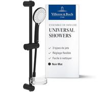 Villeroy & Boch Set de douche TVS109004000K5 – 3 jets, barre murale, noir mat
