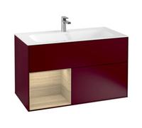 Villeroy & Boch V&B Armoire sous-lavabo Éclairage mural Finion 99,6x59,1cm, étagère gauche, Peony mat Quantité:1