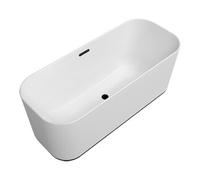 Villeroy & Boch V&B Baignoire îlot Finion Équip. bleu mat 170x70 cm, trop-plein, sortie, arrivée, blanc Quantité:1