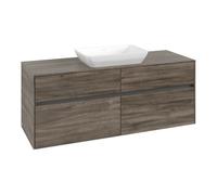 Villeroy & Boch V&B Collaro Armoire sous lavabo 140x54,8x50cm, avec évier central, chêne pierre Quantité:1